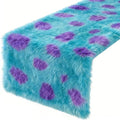 Camino de Mesa Monstruo Peludo Newwiee – 33x183 cm | Azul | Decoración para Fiesta de Cumpleaños