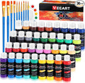 Juego de pintura acrílica de 36 colores, botellas de 2 onzas, pintura de lienzo pigmentada rica con color metálico extrametálico, kit de pintura profesional para manualidades, pinturas no tóxicas prémium para artistas