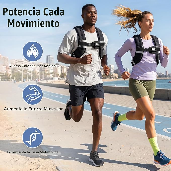 Chaleco con peso, 10 libras,  para hombres y mujeres, hebilla ajustable a rayas reflectantes, cómodo y duradero, chaleco para caminar, correr, entrenamiento de fuerza