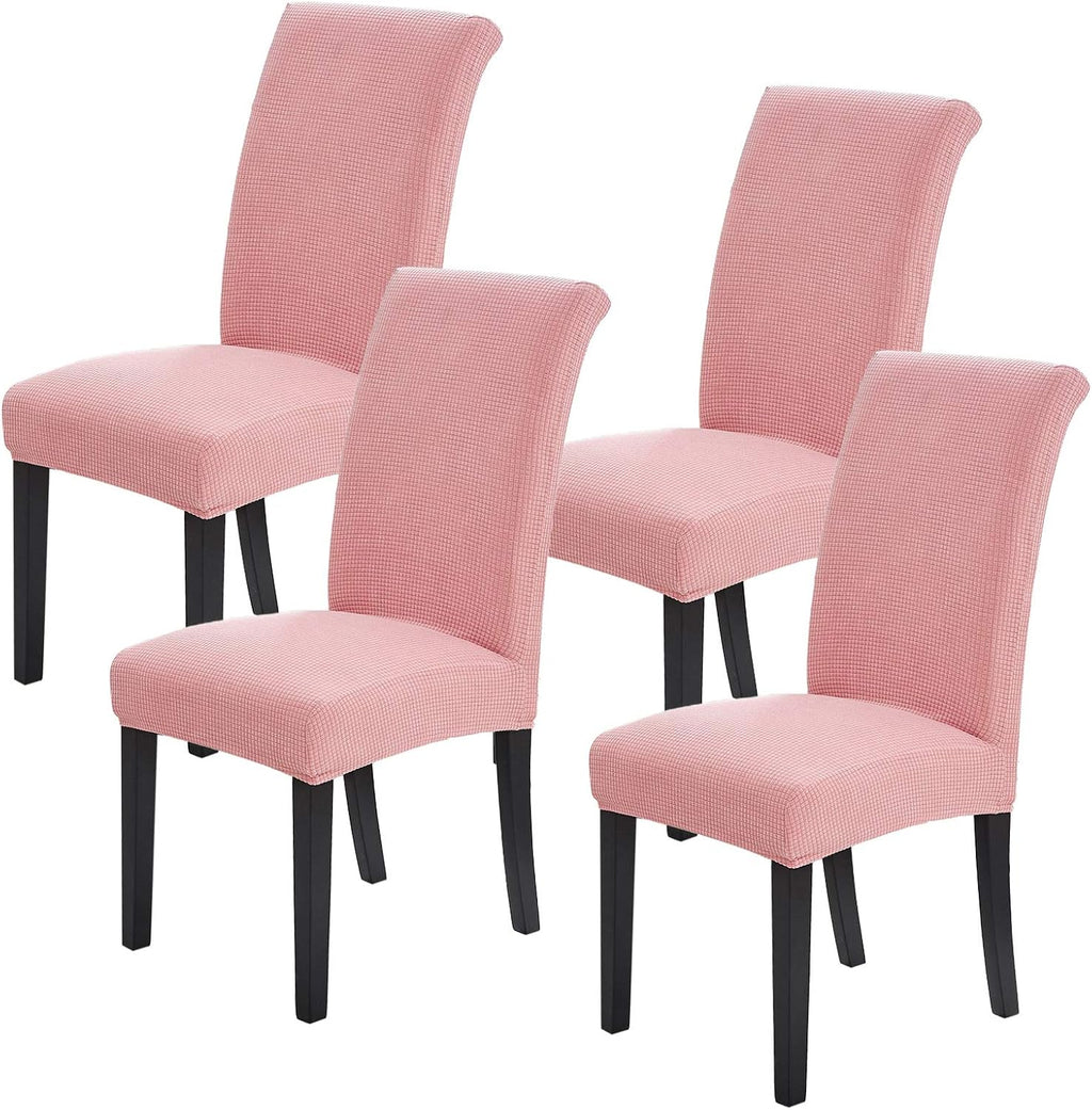 Fundas para Sillas Comedor Joccun Juego de 4, Fundas Elásticas Silla Comedor Protector Asiento Lavable Funda Silla Parsons para Casa, Banquete, Rosa Polvoriento, Paquete 4