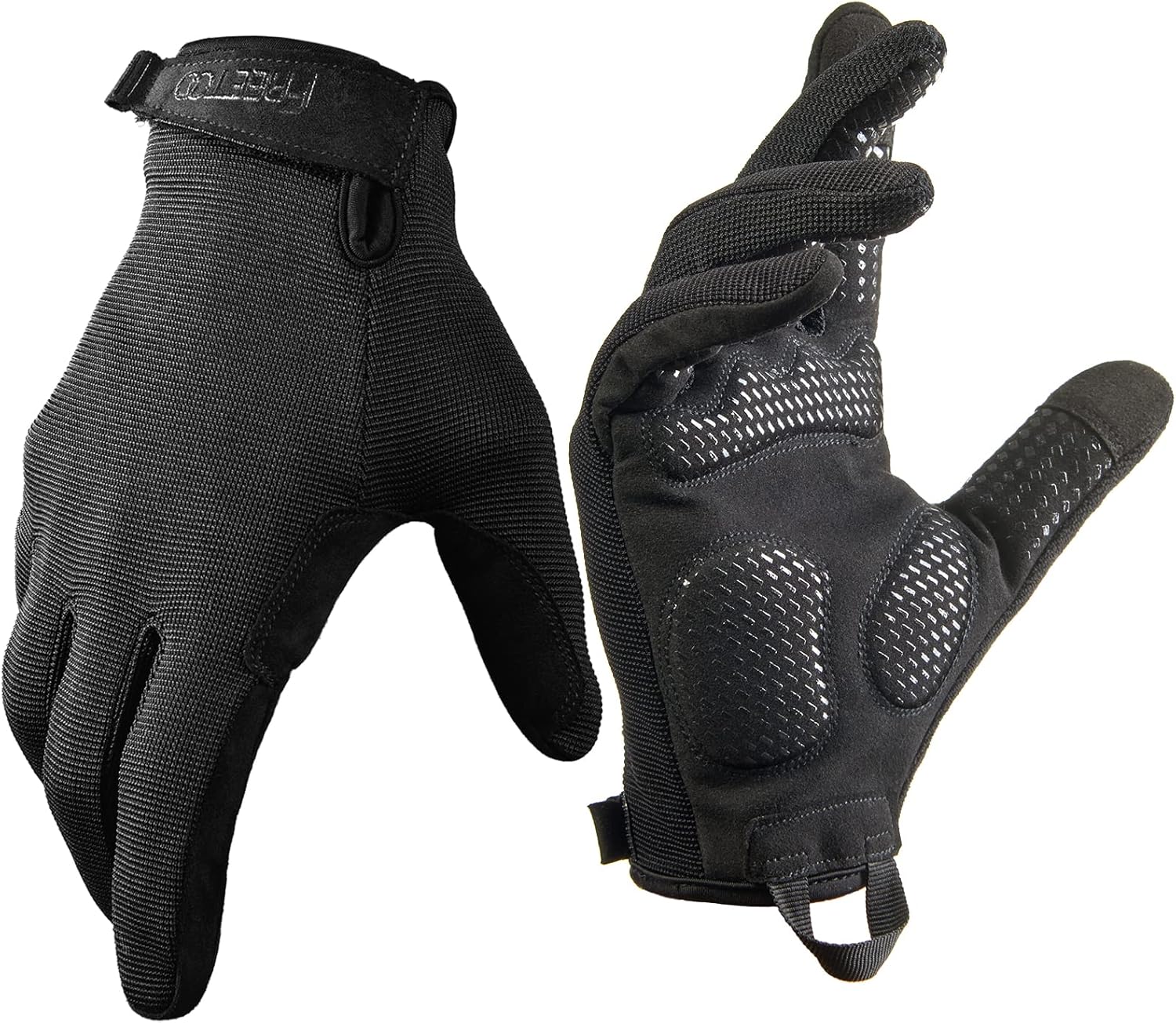 FREETOO Full-Finger Workout Gloves for Men, Padded Gym Gloves with Excellent Grip and Palm Protection (Touch Screen Friendly)