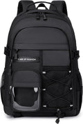 Mochila para portátil para adolescentes (niños y niñas), mochila escolar resistente, mochila para la escuela secundaria (mujeres y hombres), mochila de viaje impermeable (negra).