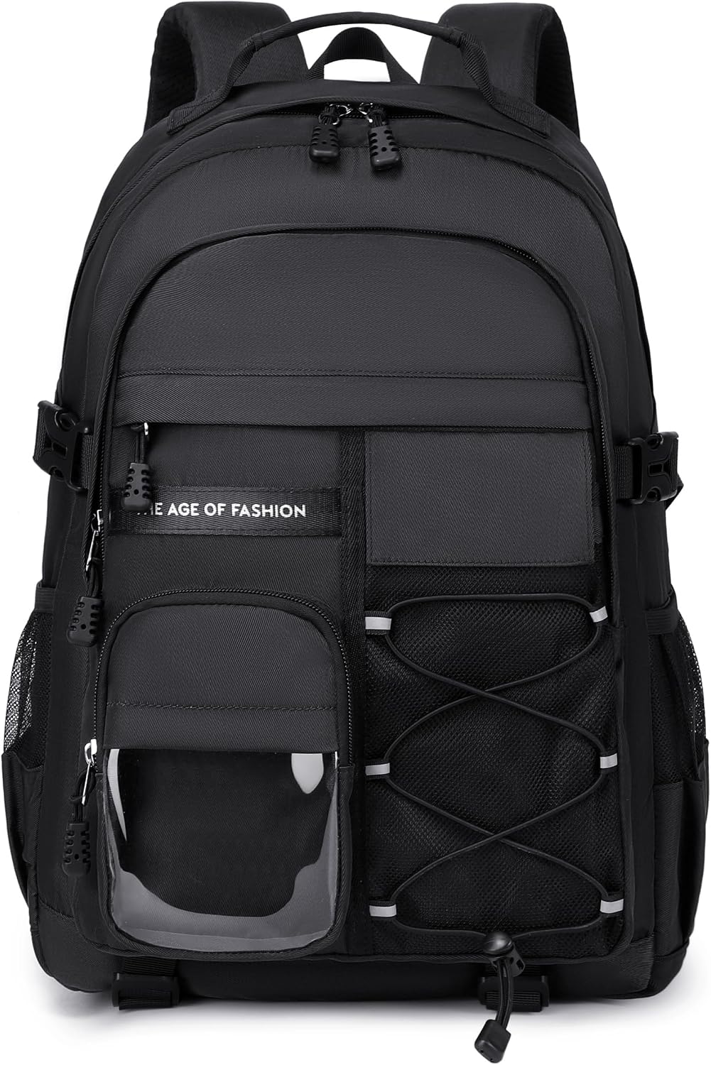Mochila para portátil para adolescentes (niños y niñas), mochila escolar resistente, mochila para la escuela secundaria (mujeres y hombres), mochila de viaje impermeable (negra).