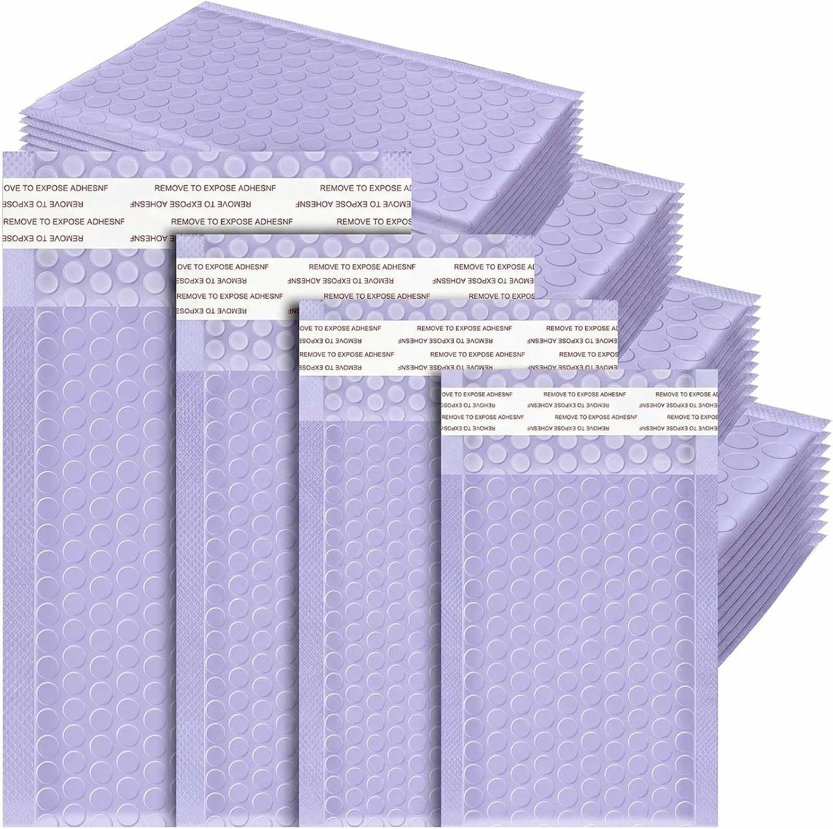Henoyso sobres acolchados de burbujas, 4 tamaños, autoadhesivos, impermeables, con cierre hermético, para envíos postales y embalaje de pequeñas empresas (morado)