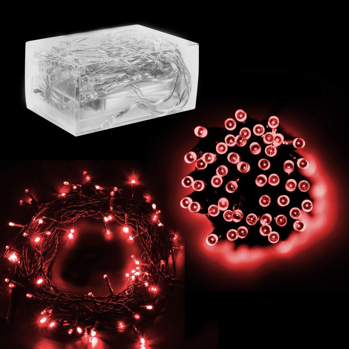 Super Z Outlet Luces LED Fairy String 30 Mini Bulbos Rojas a Batería — Decoración para Bodas, San Valentín y Navidad