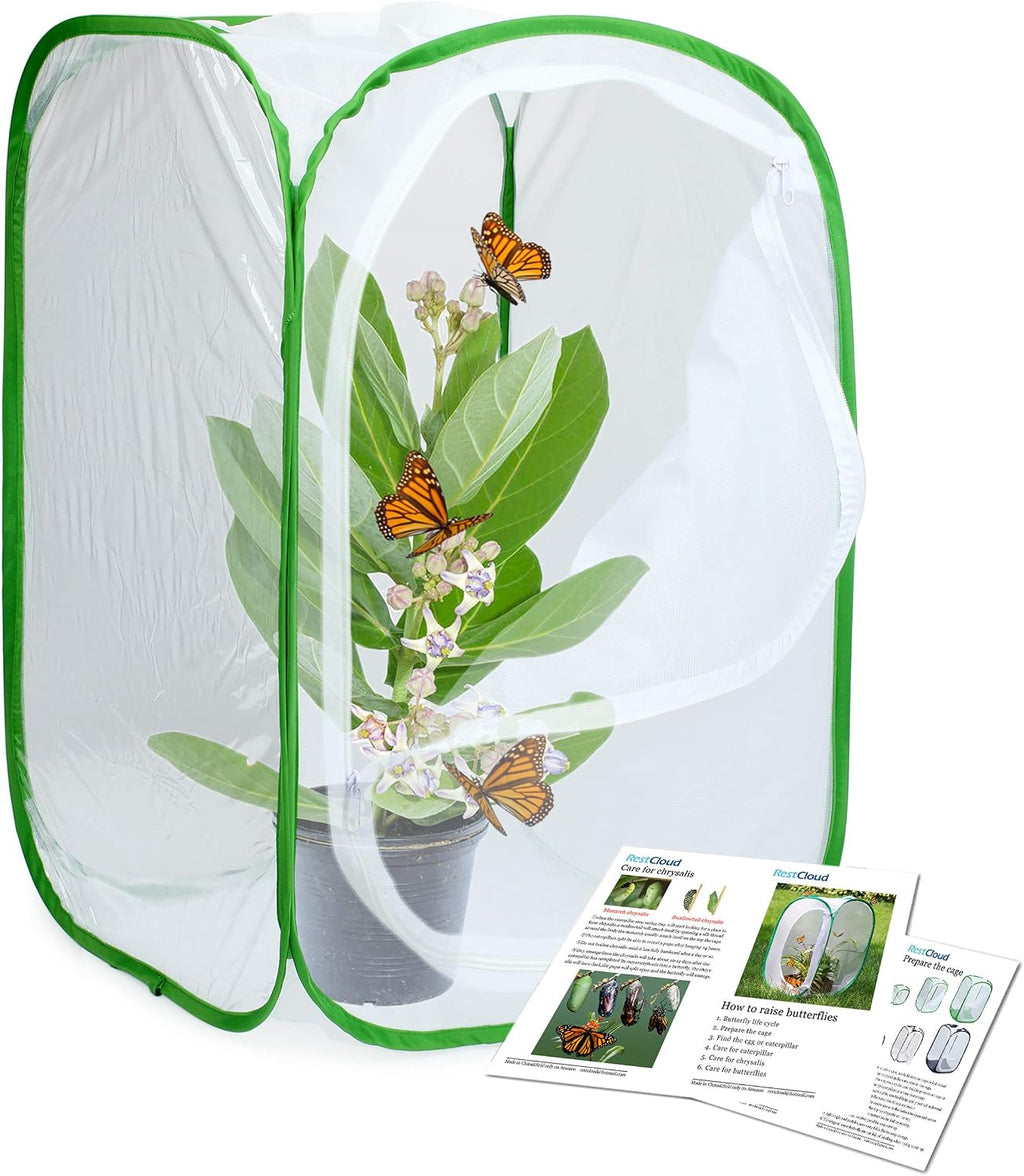 RESTCLOUD - Jaula de hábitat para insectos y mariposas, 23.6 pulgadas de alto