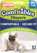 Pañales desechables para perros Hartz, talla M, paquete de 32 unidades, ajuste cómodo y seguro, fáciles de poner.