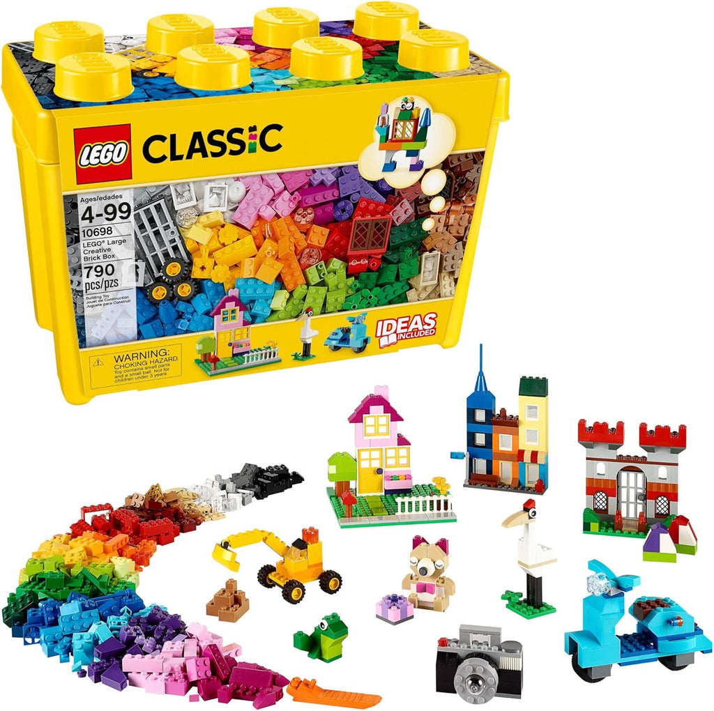 LEGO Classic Large Creative Brick Box (10698) - 790 Pieces in 33 Colors - Building Set with Windows, Doors, Tires & Baseplates - Kids Gift for Boys & Girls