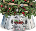 Collar de árbol de Navidad de 29 pulgadas de diámetro, collar de metal grande para árbol de lápices, decoraciones navideñas para camiones 