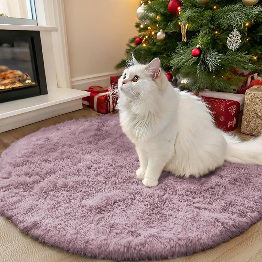 Alfombras redondas OLANLY Blush para dormitorio, lavables a máquina, de 90 cm para sala de estar, suaves y esponjosas, para adolescentes, guarderías, dormitorios, decoración del hogar. 