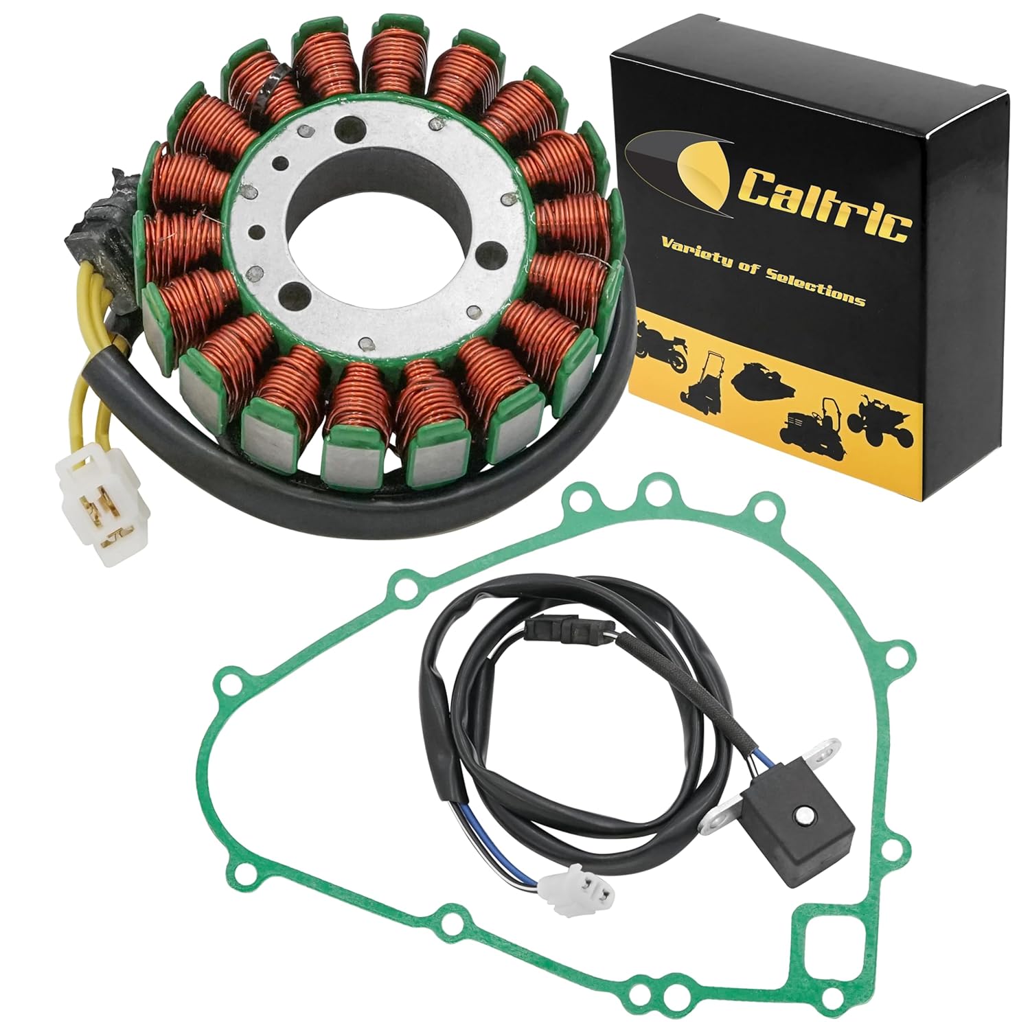 Caltric Stator & Gasket Compatible with Kawasaki Bayou 300 Klf300C KLF 300C 4X4 1989 1990 1991 1992