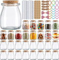 Paquete de 30 Frascos de Vidrio 7oz con Tapa de Corcho y Tapa PE | Para Velas, Especias, Dulces, Sales de Baño y Recuerdos