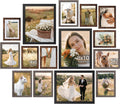 COLOR BLANCO-HappyHapi Set de 14 Marcos de Fotos 4x6 | Sobremesa o Pared para Fotos 3.5x5 con Passepartout o 4x6 sin El | Collage a Granel Blanco