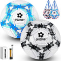 Balón de fútbol OFOZOVEY talla 5, paquete de dos unidades, clásico para interiores y exteriores, incluye 1 bomba, 2 bolsas de red y 2 agujas. Duradero para entrenamientos, partidos, juegos al aire libre e interiores. Regalo ideal para niños, niñas
