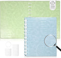 Pu Leather 8.5x11 in Discbound Notebook Cover and Disc Set Discbound Planner Cover with 11 Pc Expansion Discs Letter Size Discbound Refill Paper Disc Bound (Pink&Purple&Blue&Green&Apricot, 9x11.5)