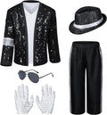 Disfraz de estrella de baile para niños, estilo años 80 y 90, para fiestas, cosplay, Halloween, juegos de rol, color negro, talla 11-12 años.