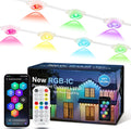 Briteglotec Permanent Outdoor Lights for House, 30 LED 50ft RGBIC Eaves Lighting, Year-Round Smart Lights for Patio Decor & Outdoor Parties, Game Day, Easter, Holiday Decor