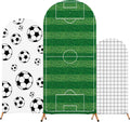 Tingjoo 3 piezas de soporte para arco con temática de fútbol, cubierta de spandex ajustada para arco redondo, fondo para fiesta de cumpleaños con temática de fútbol, decoración para bodas, fiestas de cumpleaños y aniversarios, 4 pies, 5 pies, 6 pies