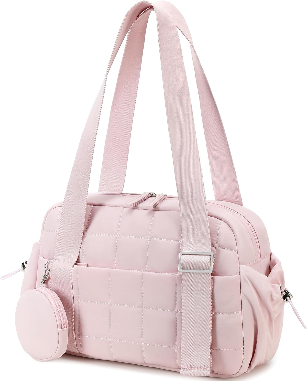 Bolsa de gimnasio mini CAMTOP para mujer, pequeña bolsa de gimnasio acolchada, bolsa deportiva tipo loft con compartimento para ropa mojada y monedero, bolsas de deporte para baile, yoga y entrenamiento, ideal para regalar (totalmente rosa coral