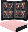 Carpeta Toploader, Capacidad para 128+ Toploaders, Estuche de Almacenamiento de Tarjetas con 4 Bolsillos Top Loader, Bolsillos de Doble Cara para cartas coleccionables