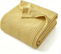 Manta de 100% algodón en tejido waffle tamaño Twin, mantas suaves, ligeras y transpirables para cama, sofá, decoración del hogar, uso durante todas las estaciones