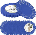 Kochorie 150 Piezas Blondas de Papel Encaje 30 cm Azul | Tapetes Decorativos Redondos Desechables para Pasteles, Fiestas y Bodas