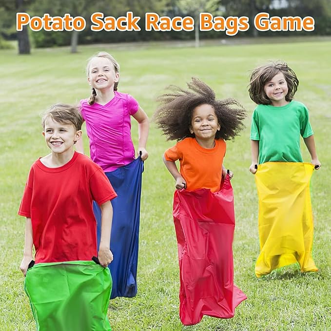 32 bolsas de carreras de sacos de patatas para juegos al aire libre para niños adultos