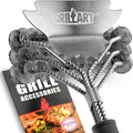 Cepillo y Raspador para Parrilla sin Cerdas | Limpiador Seguro para BBQ de 18 Pulgadas en Acero Inoxidable | Accesorio para Parrillas de Porcelana, Weber, Gas y Carbon