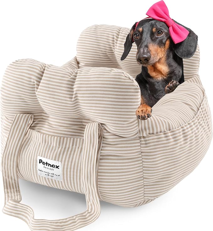 Asiento de coche para perros pequeños, asiento de coche portátil para cachorros de fácil instalación