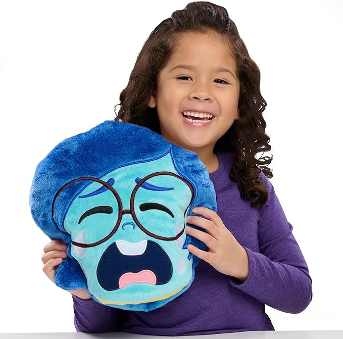 Inside Out 2 Flip-A-Mood Reversible Plush Joy/Sad, rellenos de cesta de Pascua, regalos, regalos, juguetes para niños a partir de 3 años por Just Play, juguetes para niños a partir de 3 años Just Play