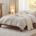 Juego de edredón Bedsure Queen, color beige, suave, prelavado, para todas las estaciones, juego de cama GentleSoft® de 3 piezas, 1 edredón ligero (90"x90") y 2 fundas de almohada (20"x26").