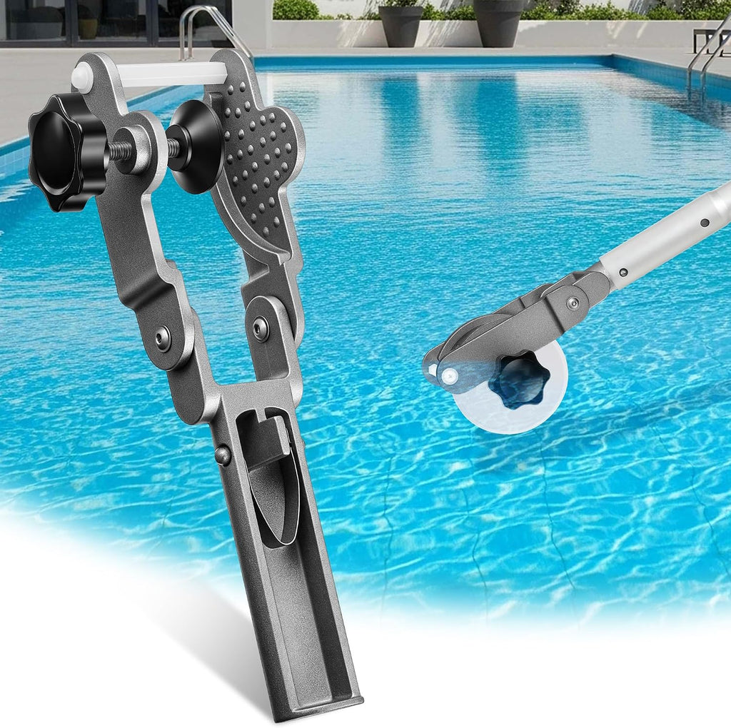 Soporte para tablet de piscina ElaraBerry mejorado, soporte de aleación de aluminio y acero inoxidable para poste de piscina para mantenimiento y spa, apto para tablets de 3 pulgadas x 0-1,8 pulgadas.