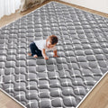 Alfombra de juegos para bebés - 79" x 71", espuma gruesa de primera calidad, lavable a máquina, alfombra de juegos extragrande antideslizante de espuma suave y acolchada para bebés y niños pequeños, alfombra plegable para gatear para bebés en el corralito