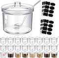 SOLO VIENE LOS RECIPIENTES.Tioncy 24 piezas de suministros para barra de helados, azucareros con tapa y cuchara, dispensador de dulces de acrílico, barra de fiesta, chocolate caliente, sundae