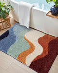 Alfombra de baño lavable DEXI, 20x32, antideslizante, absorbente, de microfibra suave y afelpada, de secado rápido para el suelo de la ducha, colorida.