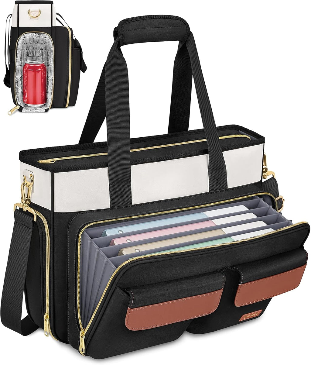 Ytonet Teacher Bag for Women, 15.6 Inch Laptop Tote Bag with Laptop Protective & Accordion File Pockets, Work Bags for Women Nurse Bags Teacher Gift Briefcase for Office, Business, College, Nursing