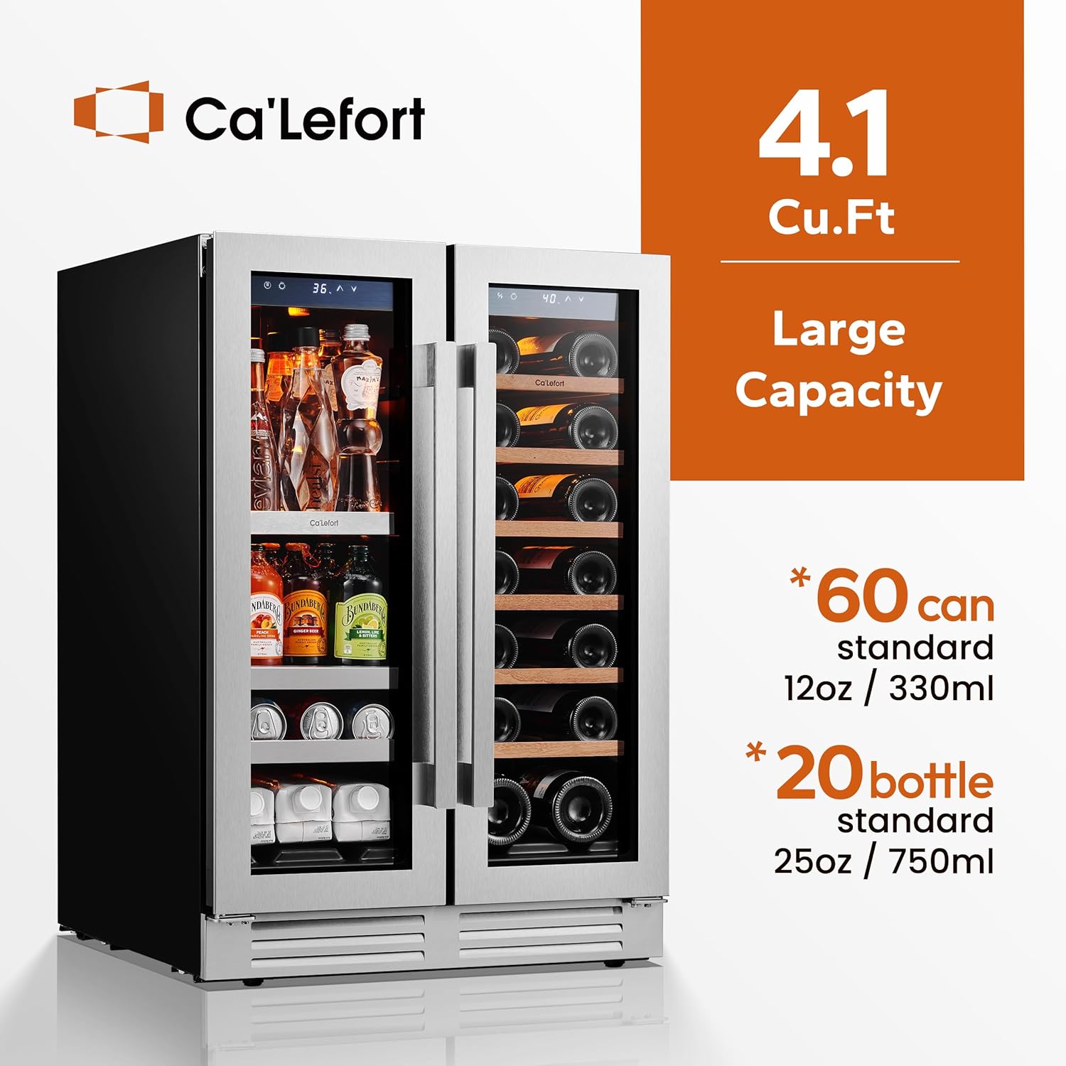 Refrigerador de vinos y bebidas Ca'Lefort de 24 pulgadas