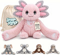 Huggle Healers Weighted Stuffed Animals for Adults, Teens and Kids - 36 Inch Long Plush Arms Pink Stuffed Animal for Hugs - 4.5lb Axolotl Plushies - Ula Axolotl