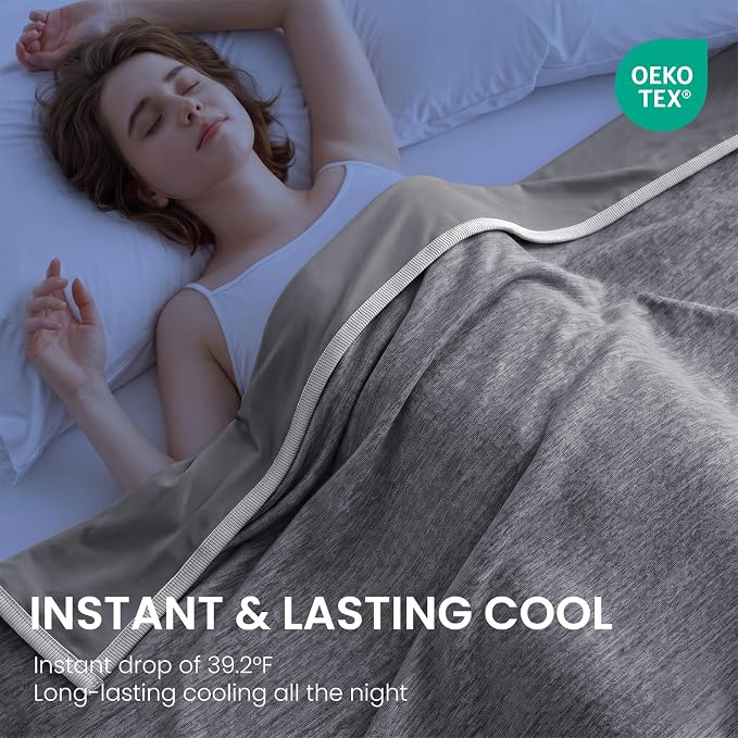Manta Refrescante Topcee Tamaño King 90x108'' — Q-Max 0.5 para Sudores Nocturnos y Dueños que Duermen con Calor