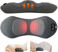 Almohada eléctrica de apoyo lumbar 3 en 1 y masajeador de espalda con calor y vibración, suave cojín de estiramiento de la espalda baja para relajación muscular y alivio de fatiga para cama