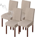 Genina Set de 4 Fundas Impermeables para Silla de Comedor | Cubiertas para Sillas de Cocina | Fundas Tipo Parson | Caqui