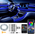 DEHERANE Interior Car LED Strip Lights, RGB 6 in 1 Ambient Lighting Kit with 315 inches Integrated Fiber Optic, 16 Million Colors Car Interior Lights with Wireless APP& Remote Control, Sync to Music