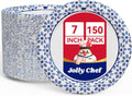 JOLLY CHEF 150 Platos de Papel Desechables 7 pulgadas | A Prueba de Fugas y Cortes | Resistentes para Uso Diario