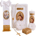 Set de Vela y Biblia de Primera Comunion para Nino | Recuerdo de Primera Comunion | Vela y Biblia Conmemorativa