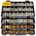 Kit surtido de herrajes Bonost de 3010 piezas con tornillos Phillips SAE y métricos surtidos, y juego de tornillos hexagonales métricos de grado 8.8 con tuercas y arandelas de seguridad a juego (4 bandejas).