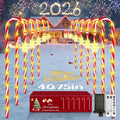 HELESIN Luces navideñas de bastón de caramelo para exteriores, 103 cm, 110 LED, con adaptador, temporizador de 12 modos, control remoto, impermeables, para patio, jardín y camino