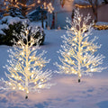 Brightever 3FT White Christmas Tree, Pre-Lit Small Artificial Christmas Trees with 40 RGBW LED Lights, 8 Lighting Modes & Timer, Battery Powered Outdoor Xmas Tree Decor for Porch, Entryway, Yard