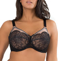Smart & Sexy womens Plus-size Lace Mesh Unlined Underwire Full Coverage Bra, Black Hue With Blushing Rose, 42DDD US