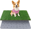 Alfombra de Pasto Artificial para Perros con Bandeja – 18x30", Diseño Floral, Lavable, Antifugas, Para Balcón, Patio y Apartamento