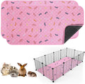 Sunheir Set de 2 Almohadillas Lavables para Cobayas | 60x122 cm | Forros de Jaula Impermeables y Reutilizables | Cama Absorbente para Cobayas, Conejos y Hamsters | Rosa